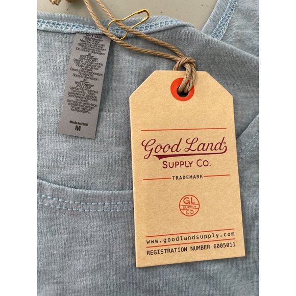 Good Land Supply Co Support Your Local Bartender Tank Top Women Medium Blue NEW - Picture 4 of 7